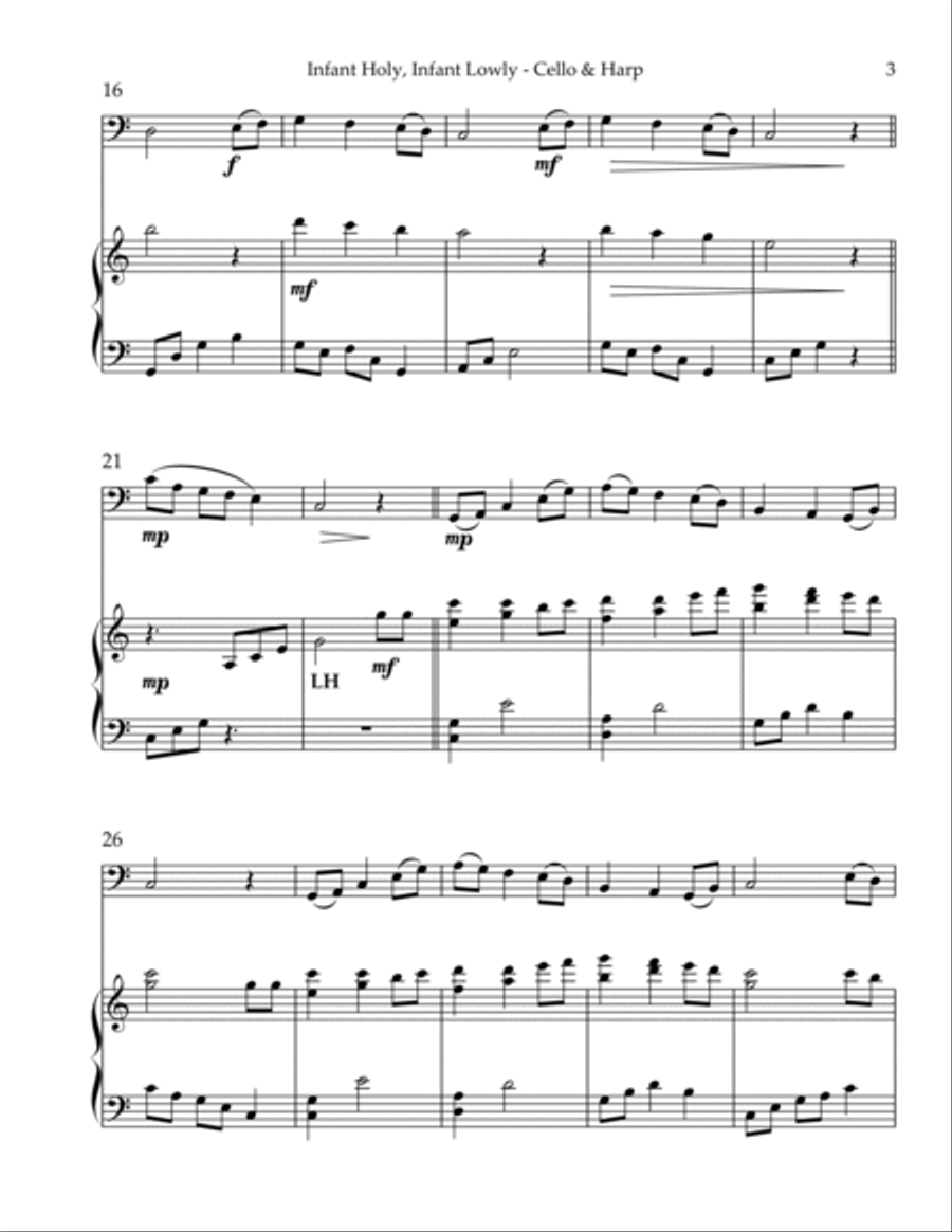 Infant Holy, Infant Lowly, Duet for Cello & Harp