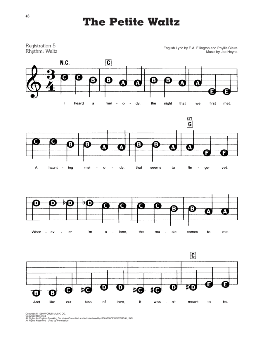 The Petite Waltz Electronic Keyboard scores gallery preview page 1