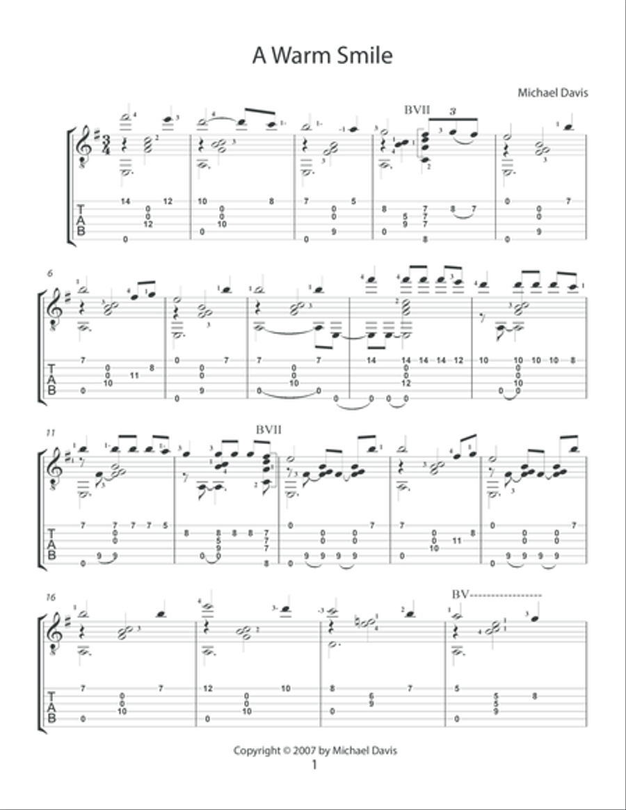 A Warm Smile Electric Guitar scores gallery preview page 2