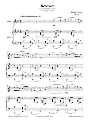 Fauré: Berceuse Op. 16 for Oboe & Piano