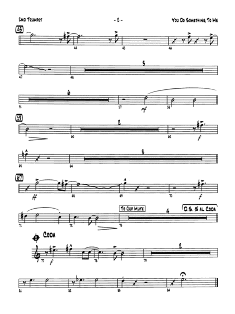 You Do Something to Me: 2nd B-flat Trumpet Jazz Ensemble scores gallery preview page 2