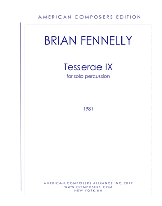 [Fennelly] Tesserae IX
