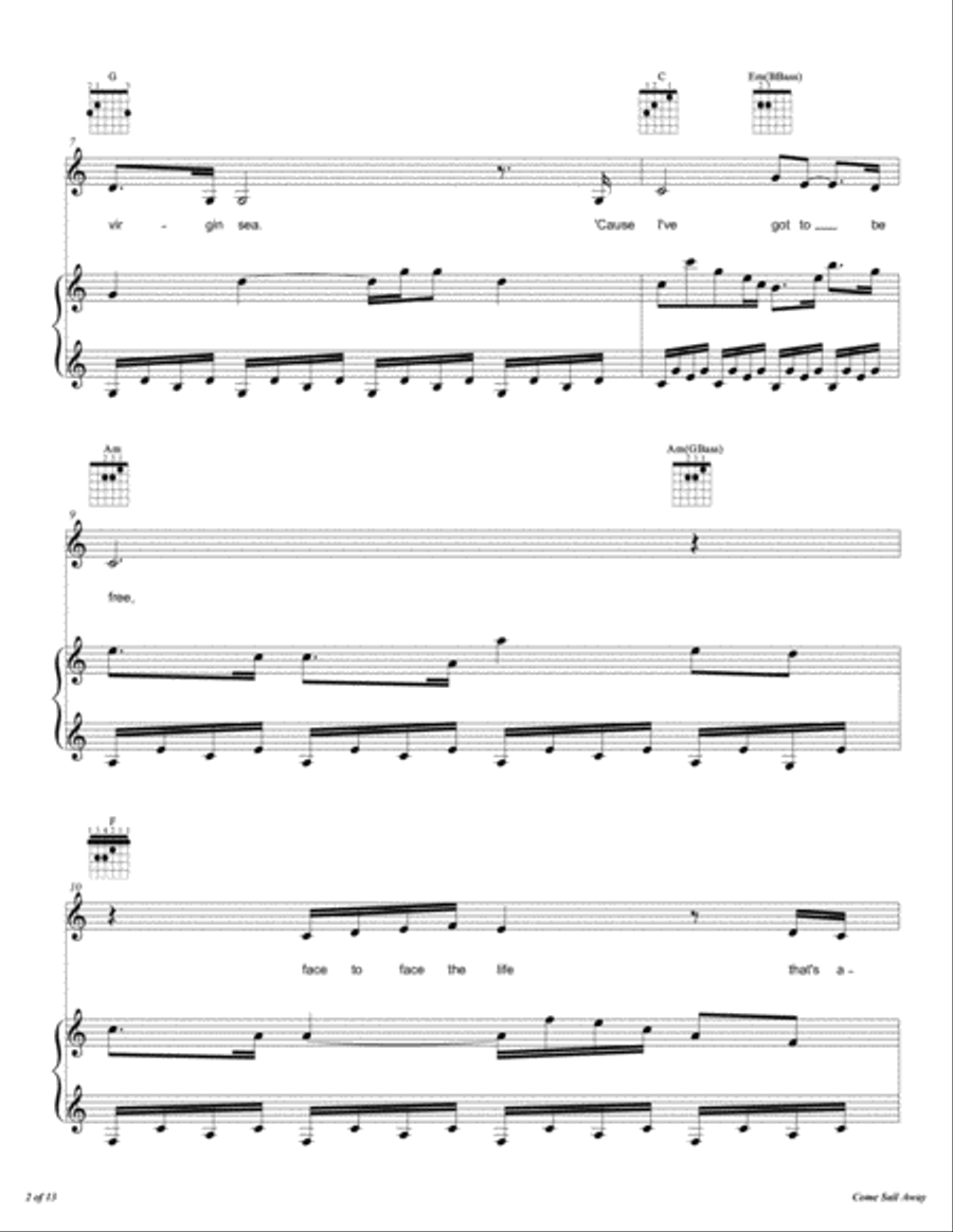 Come Sail Away Voice scores gallery preview page 3