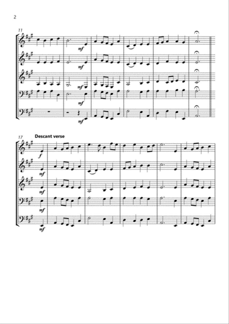 Ellacombe (The day of resurrection) - Hymn Tune for Brass Quintet (with original descant) Brass Quintet scores gallery preview page 2