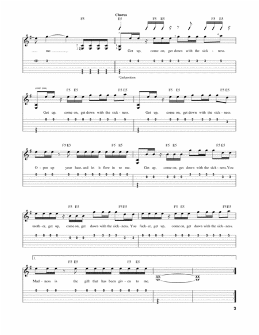 Down With The Sickness Acoustic Guitar scores gallery preview page 3