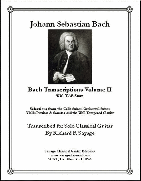 Select Transcriptions Volume II with TAB for Solo Classical Guitar