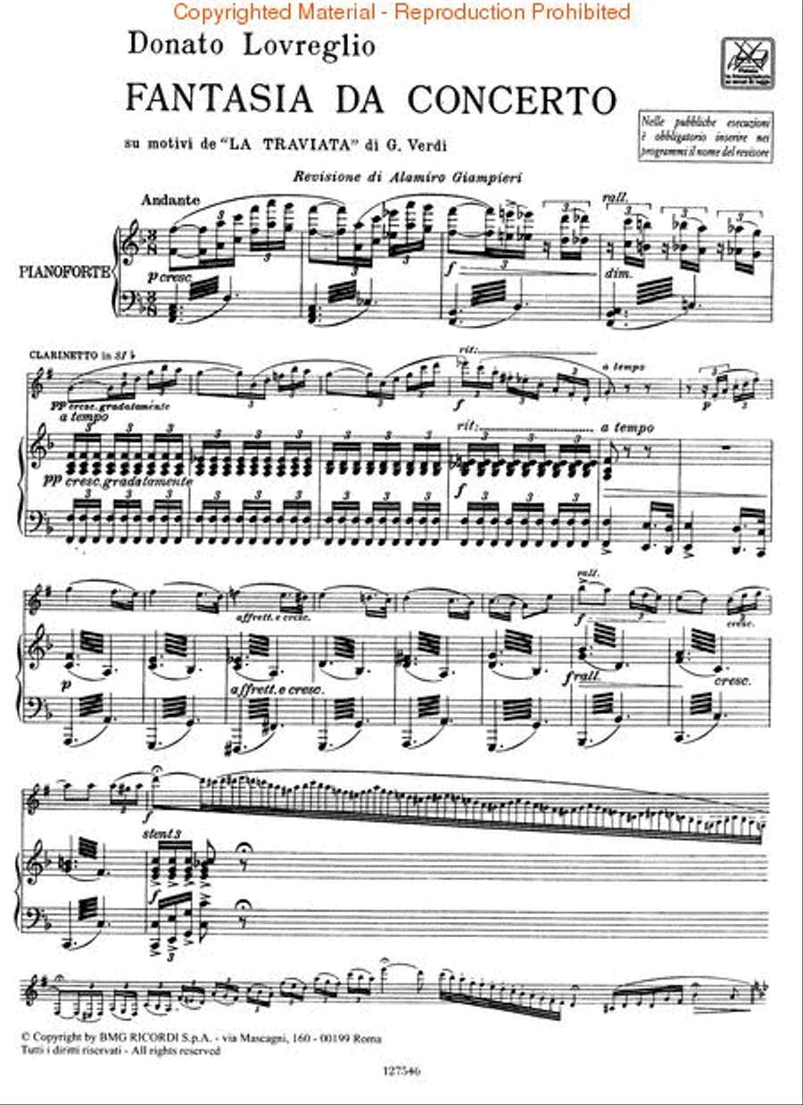 La Traviata: Fantasia da Concerto Clarinet Solo scores gallery preview page 2