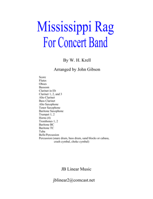 Mississippi Rag by William Krell for concert band - score and parts