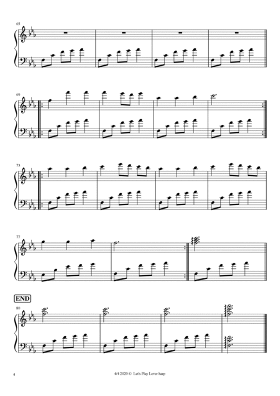 Bjornlaten - The Bear Tune - Sweddish Melody - beginner & 27 String Harp | McTelenn Harp Center Celtic Harp scores gallery preview page 5