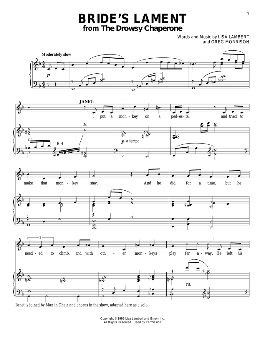 Bride's Lament Bride's Lament Piano, Vocal scores gallery preview page 1