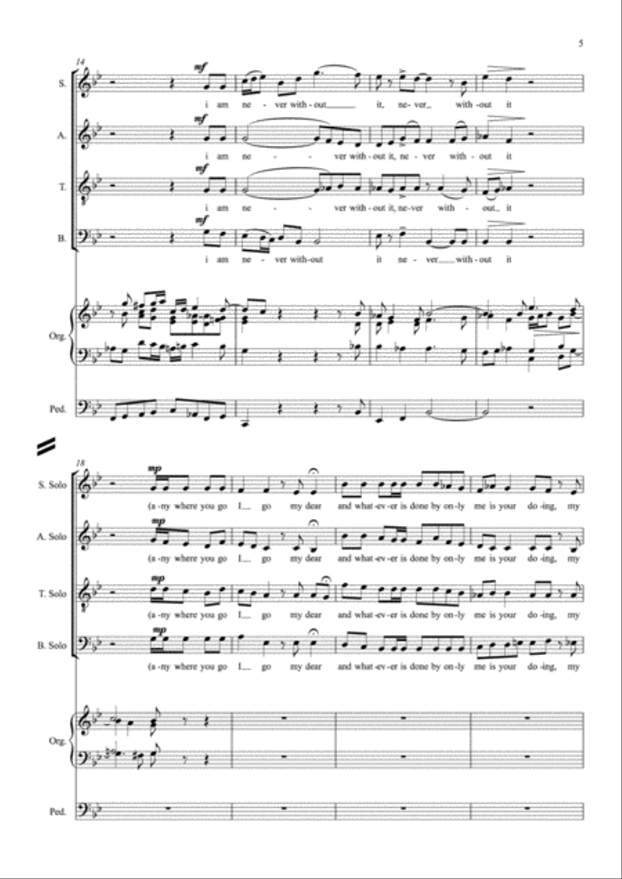 "i carry your heart" - for SATB, semichorus and organ image number null