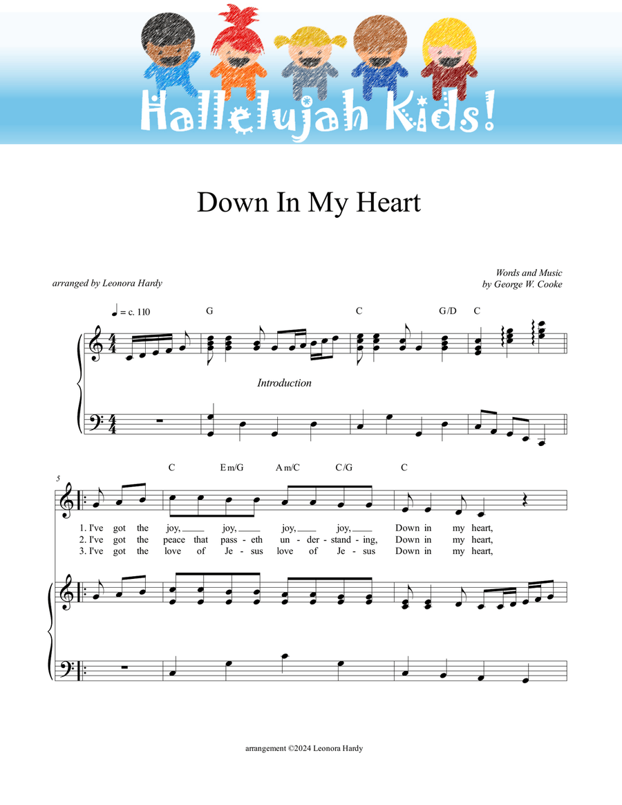 I've Got the Joy, Joy, Joy (Down In My Heart) Piano, Vocal scores gallery preview page 1