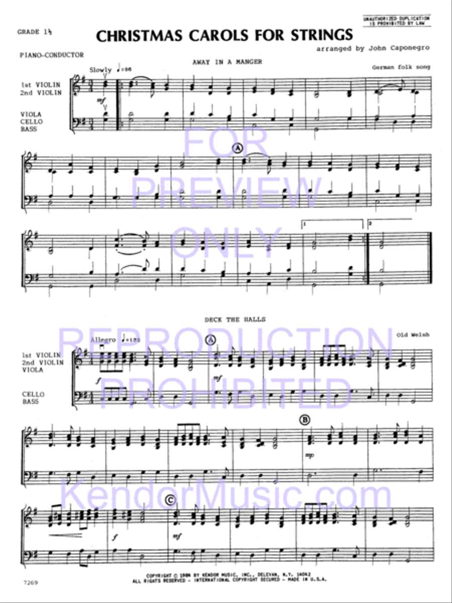 Christmas Carols For Strings String Orchestra scores gallery preview page 3