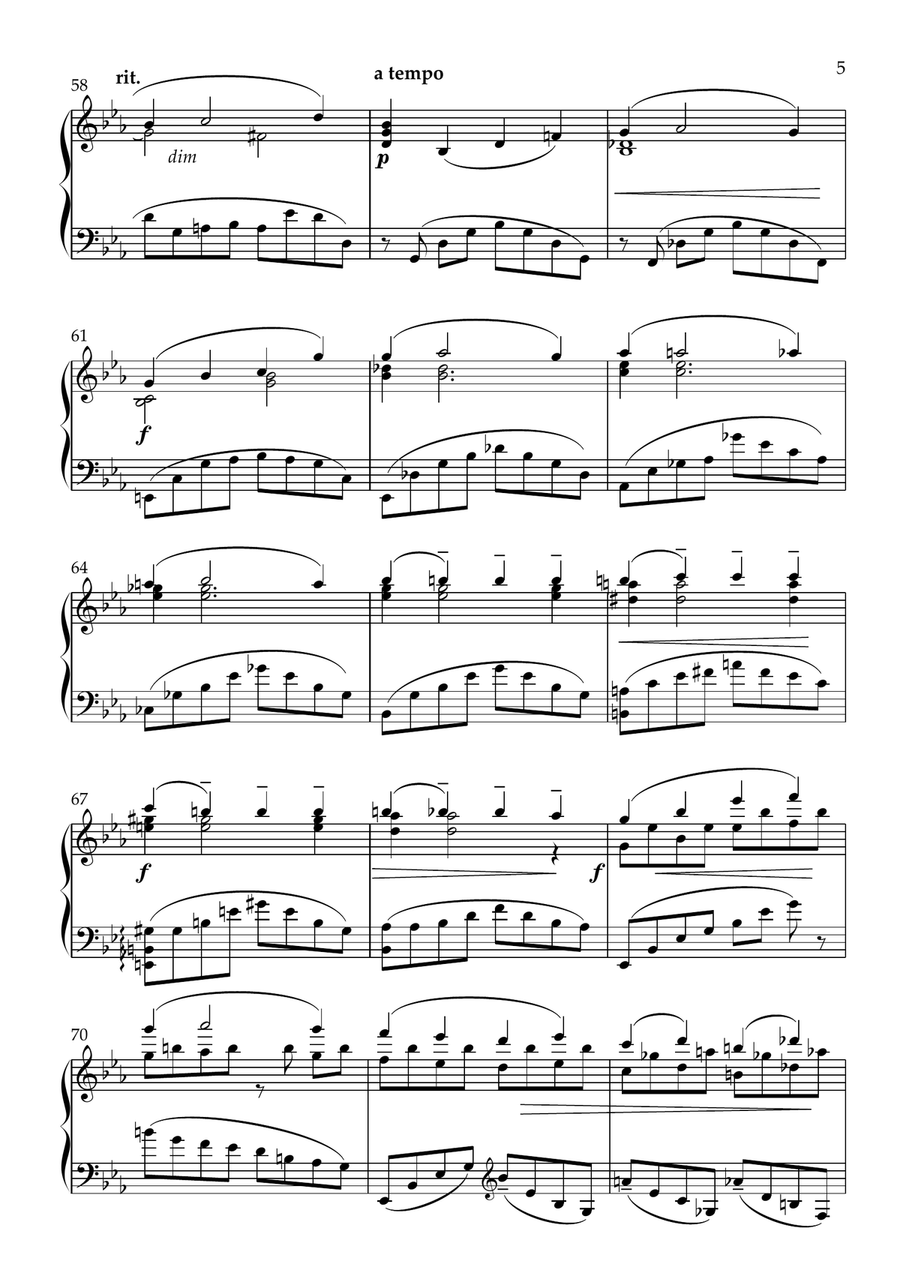 S.Rachmaninoff- Themes from Piano Concerto No 2- Solo Piano (simplified version) Piano Solo scores gallery preview page 6