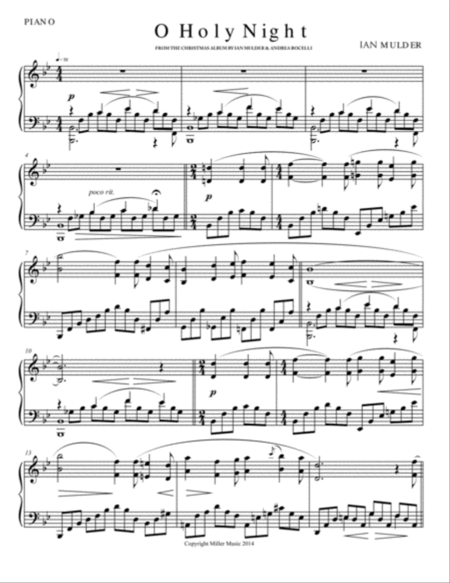 O Holy Night Piano Solo scores gallery preview page 1