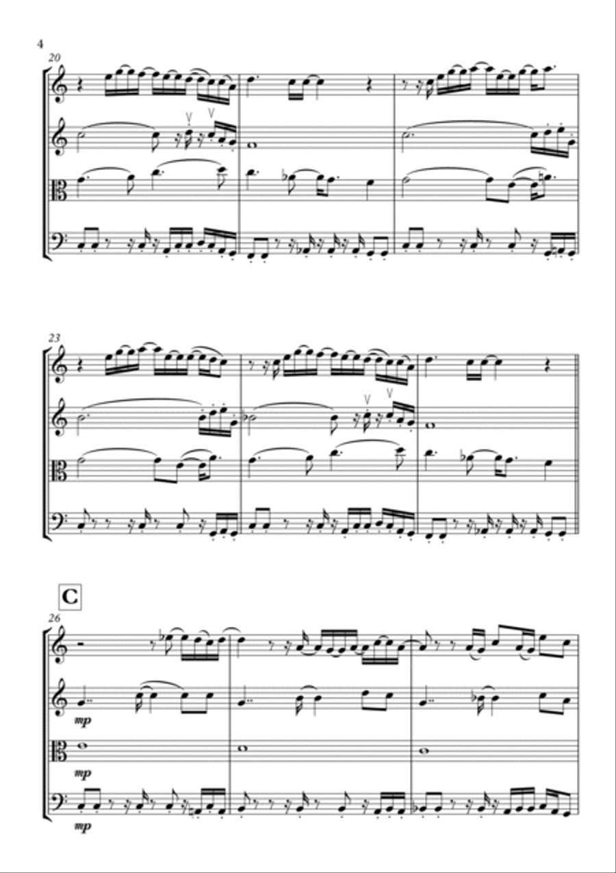 It Ain't Over 'til It's Over String Quartet scores gallery preview page 4