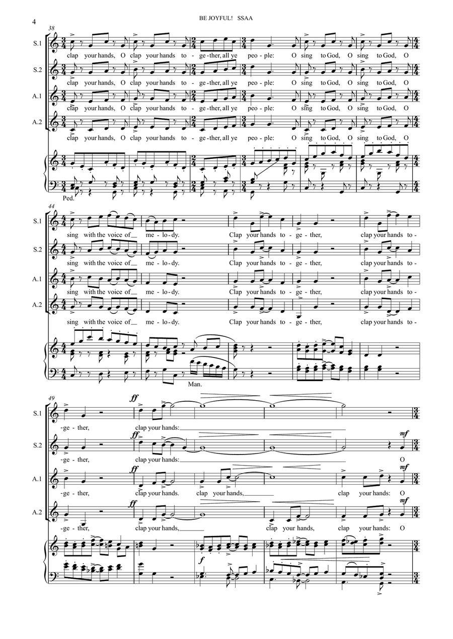 Be Joyful! (for SSAA and organ) SSAA scores gallery preview page 4