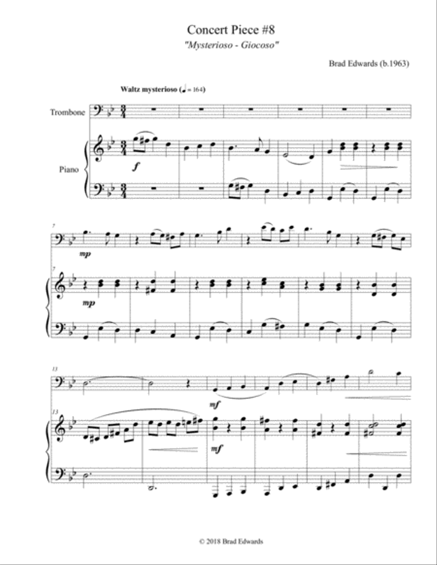 Concert Piece #8: Mysterioso – Giocoso Trombone Solo scores gallery preview page 5