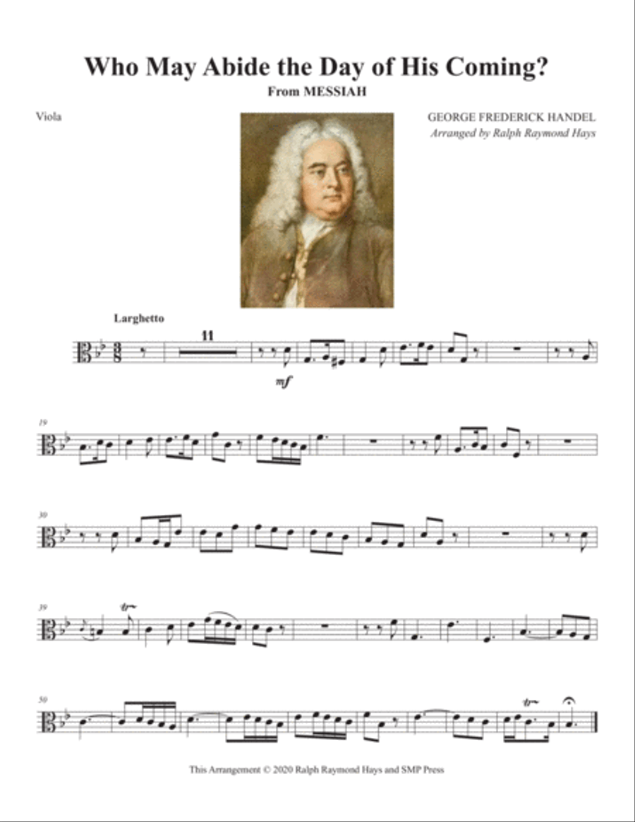 Who May Abide the Day of His Coming? from MESSIAH (for solo instrument and piano) Handbell Choir scores gallery preview page 5