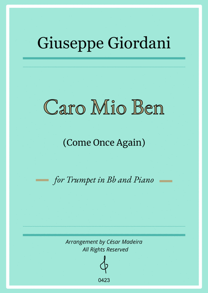 Caro Mio Ben (Come Once Again) - Bb Trumpet and Piano (Individual Parts) image number null