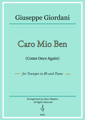 Caro Mio Ben (Come Once Again) - Bb Trumpet and Piano (Individual Parts)