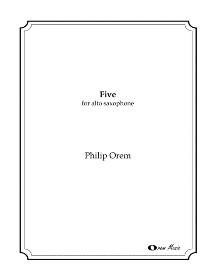 Five Five Alto Saxophone scores gallery preview page 1