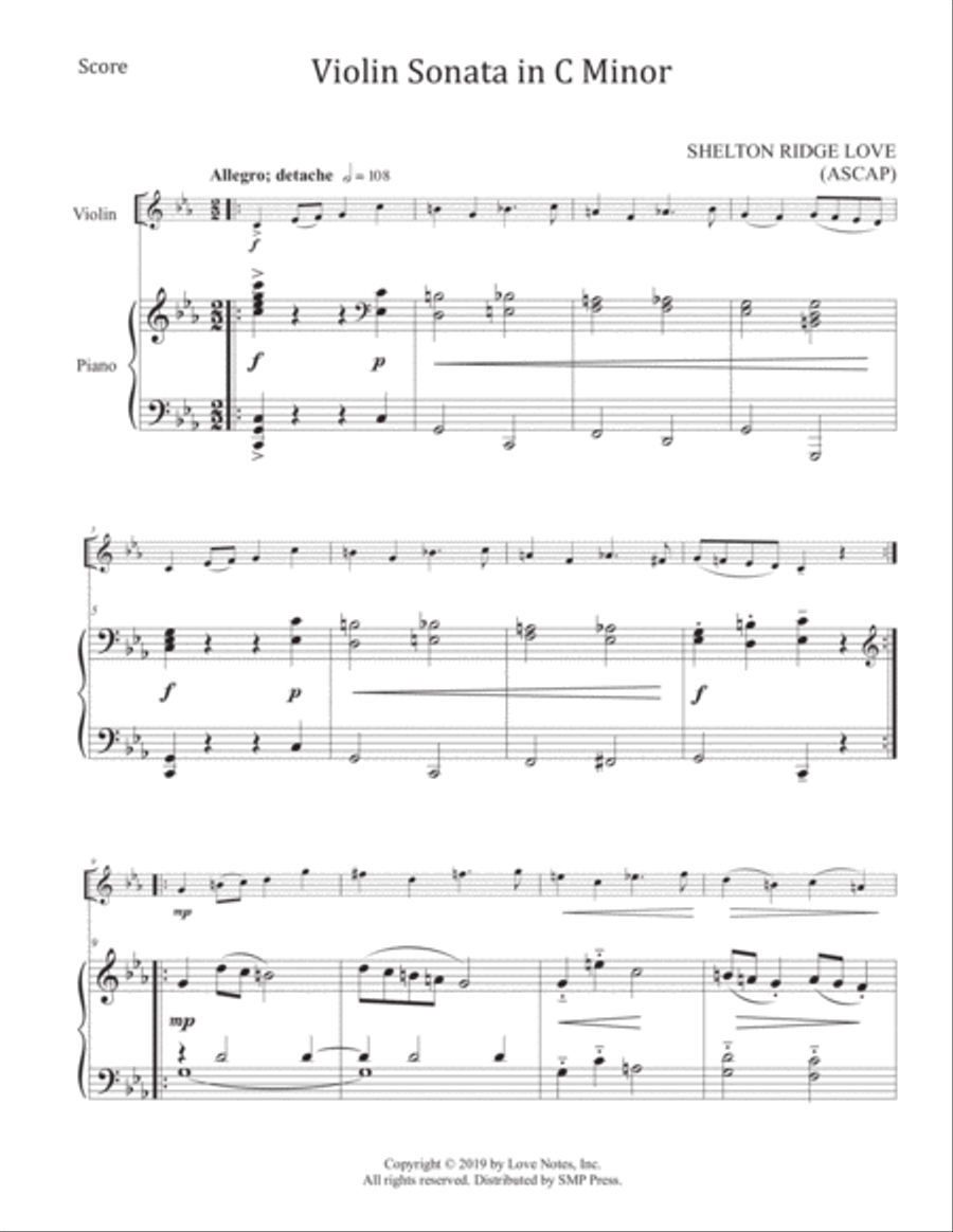 Violin Sonata in C Minor Violin Solo scores gallery preview page 2