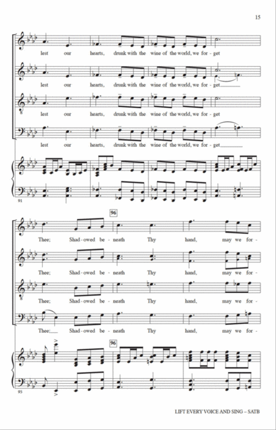 Lift Every Voice And Sing (arr. Rollo Dilworth) 4-Part scores gallery preview page 13
