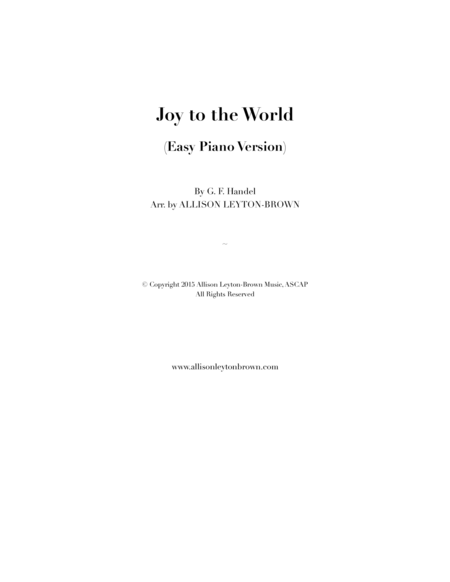 Joy to the World - Beautiful Easy Piano Version image number null