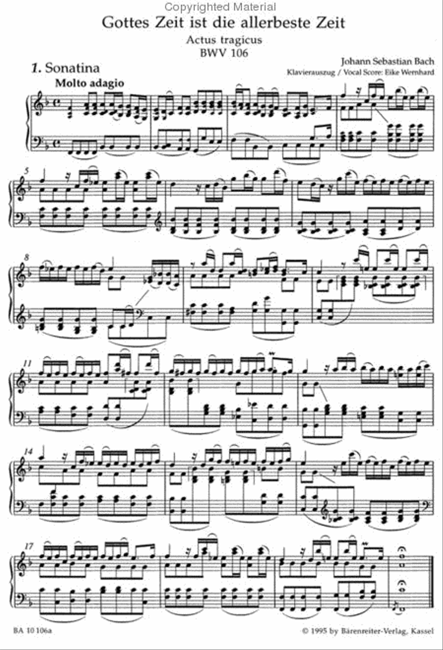 Mighty God, His time is ever best BWV 106 'Actus tragicus' 4-Part scores gallery preview page 2