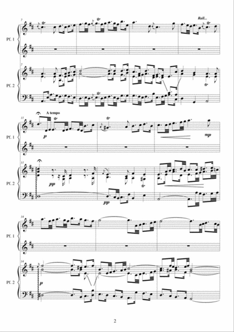 J.S.Bach - Suite no.2 in B minor - Transcription for 2 pianos 4-Part scores gallery preview page 2