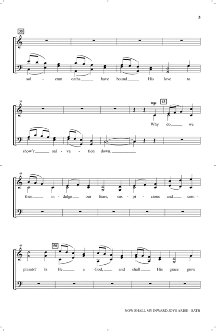 Now Shall My Inward Joys Arise 4-Part scores gallery preview page 3