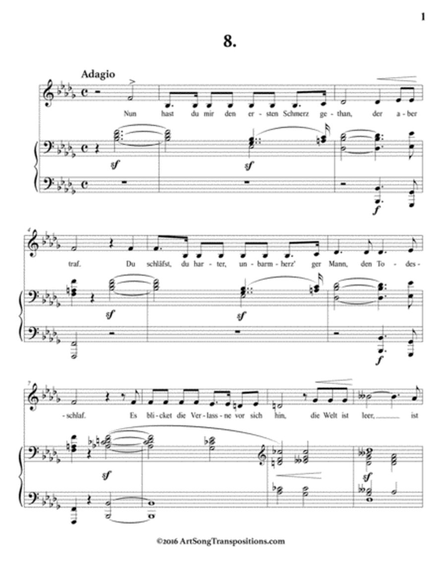 SCHUMANN: Nun hast du mir der ersten Schmerz gethan, Op. 42 no. 8 (transposed to B-flat minor)
