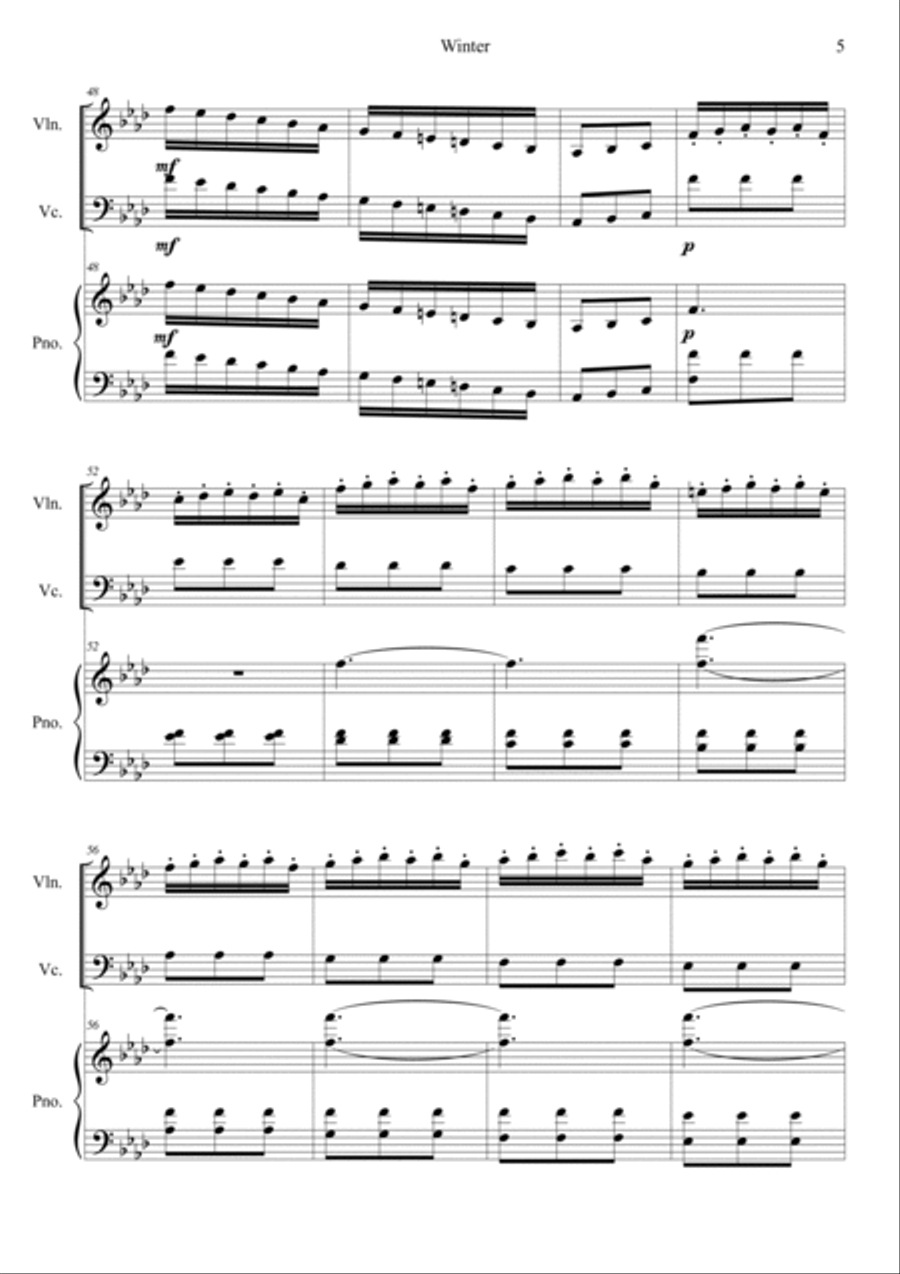 The Four Seasons: Winter 3rd Movement Piano Trio scores gallery preview page 5