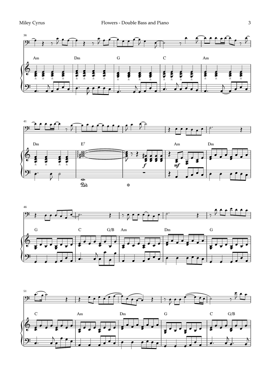 Flowers Double Bass scores gallery preview page 3