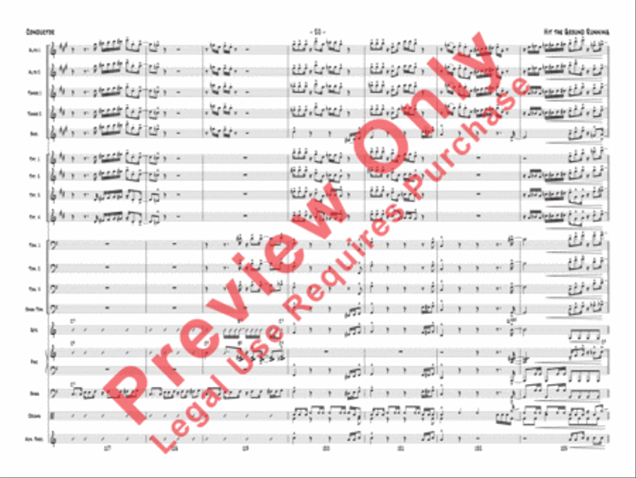 Hit the Ground Running (score only) Jazz Ensemble scores gallery preview page 23