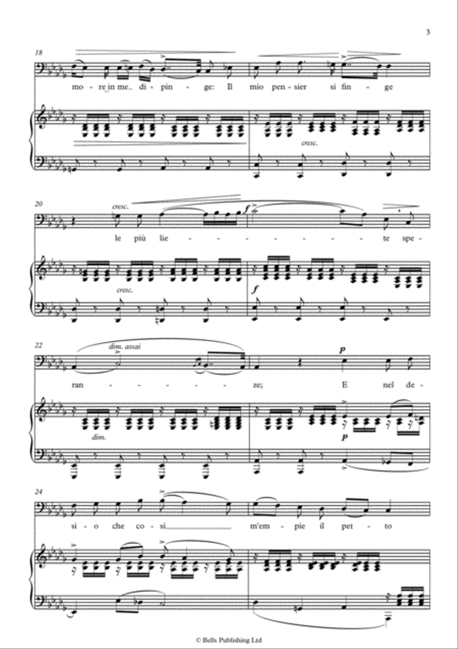 O del mio dolce ardor (B-flat minor) Voice Solo scores gallery preview page 3