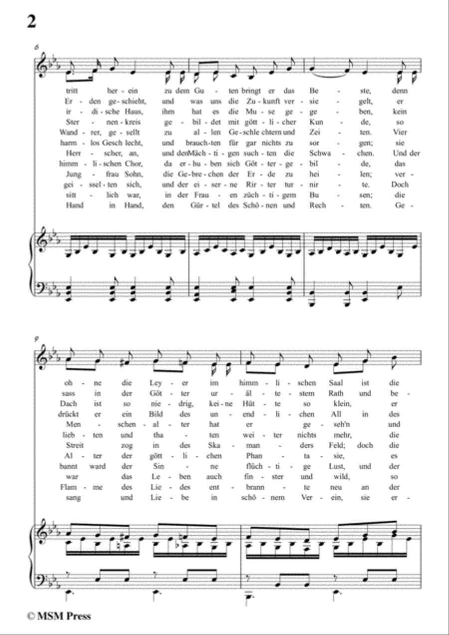 Schubert-Die Vier Weltalter,Op.111 No.3,in E flat Major,for Voice&Piano Voice scores gallery preview page 4