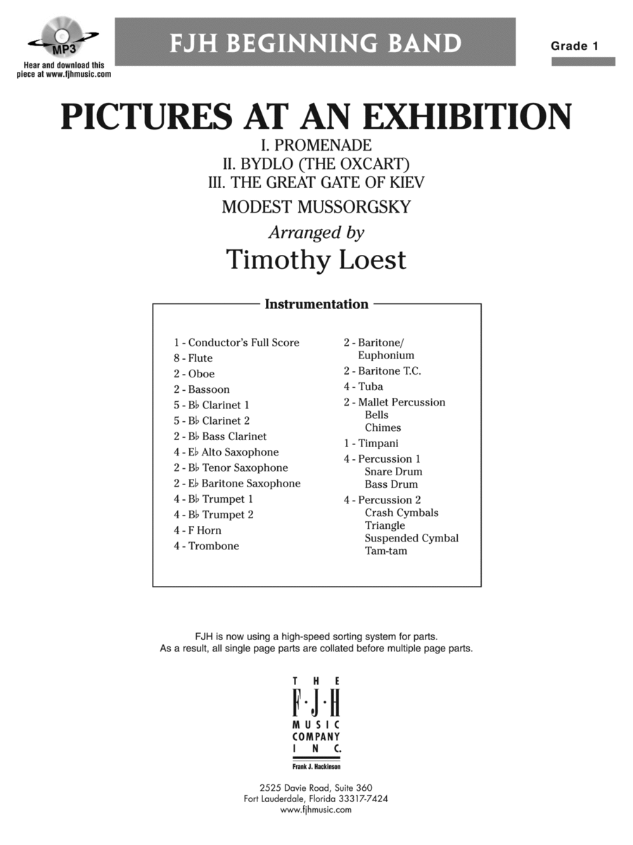 Pictures at an Exhibition: Score Concert Band scores gallery preview page 1