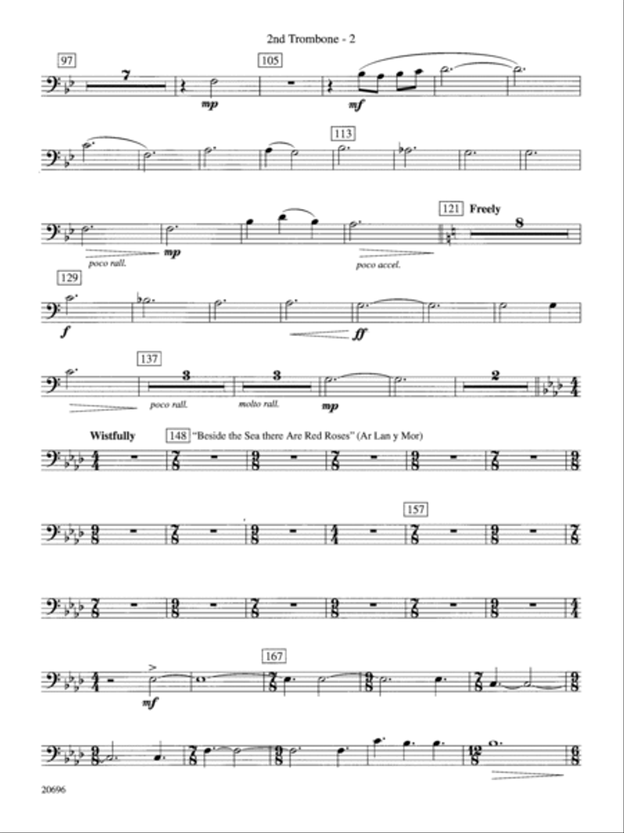 Welsh Ayres & Dances: 2nd Trombone Concert Band scores gallery preview page 2