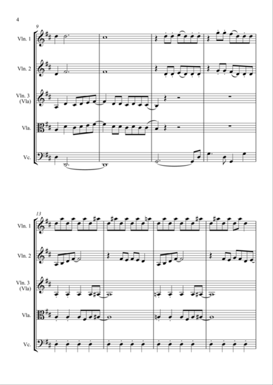 Mamma Mia Mamma Mia String Quartet scores gallery preview page 4
