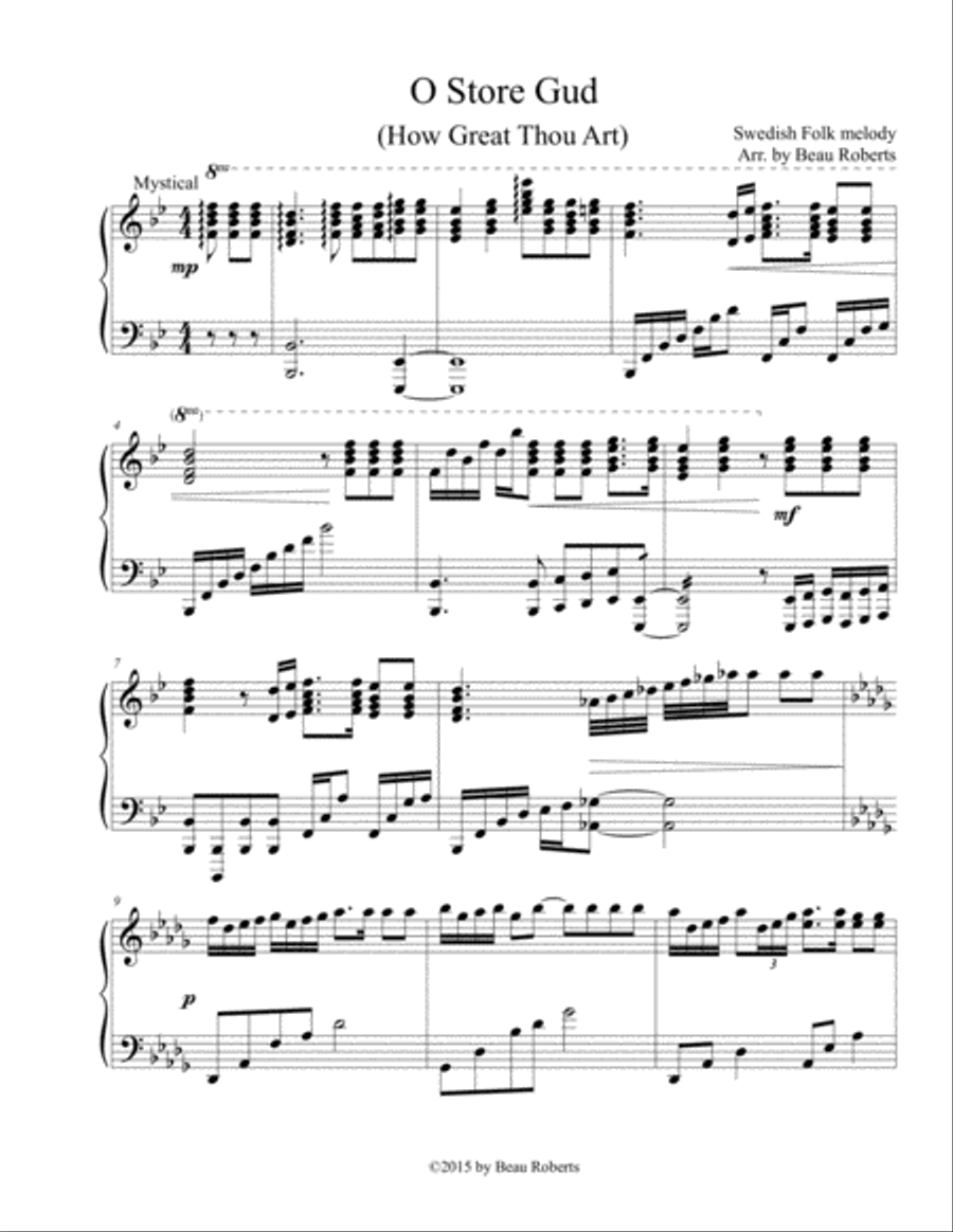 How Great Thou Art How Great Thou Art Piano Solo scores gallery preview page 1