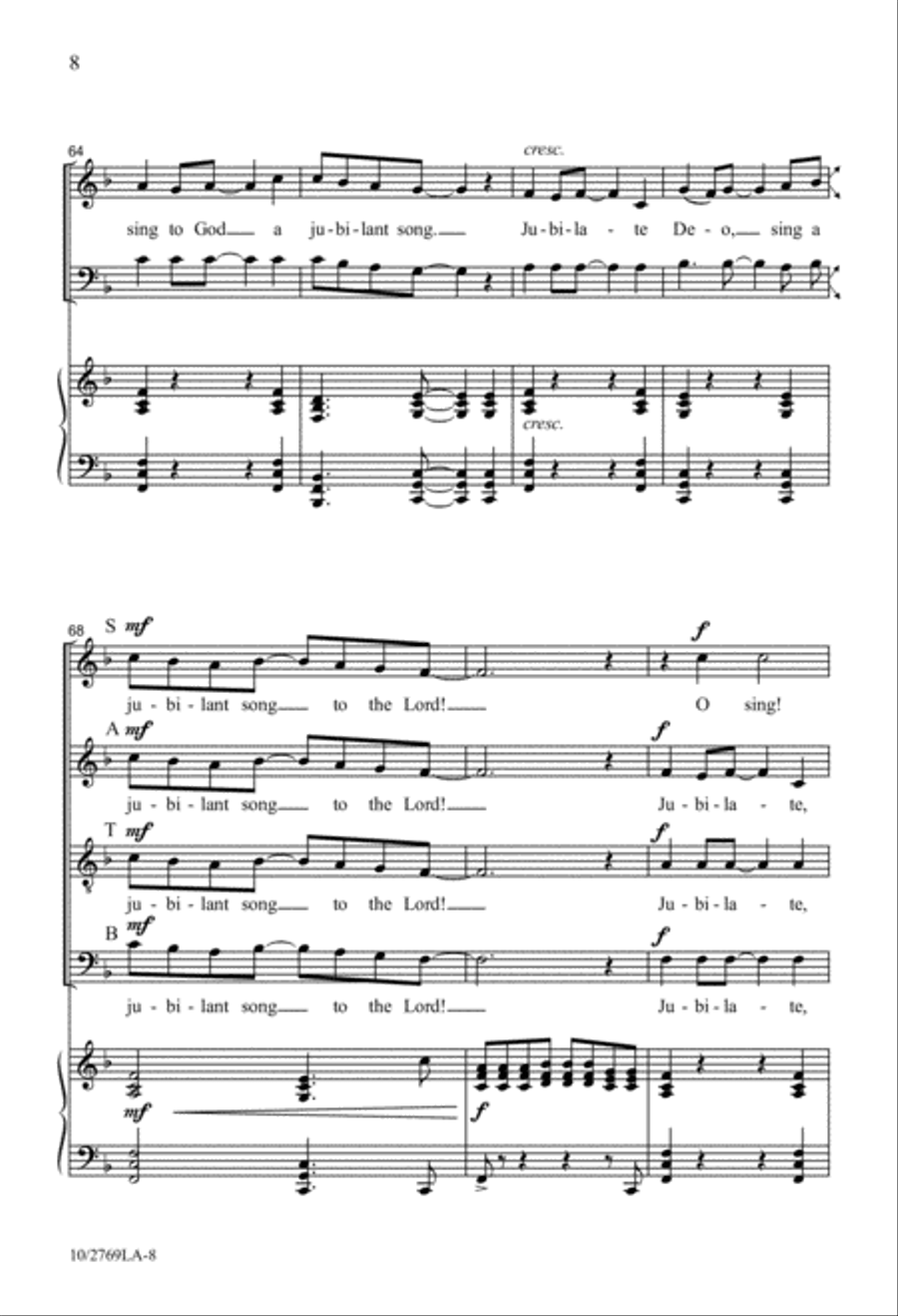 Jubilate, Sing to God 4-Part scores gallery preview page 8
