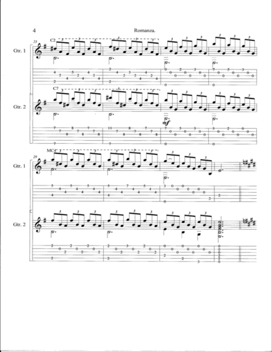 Romanza (Romance). Classical Guitar scores gallery preview page 6
