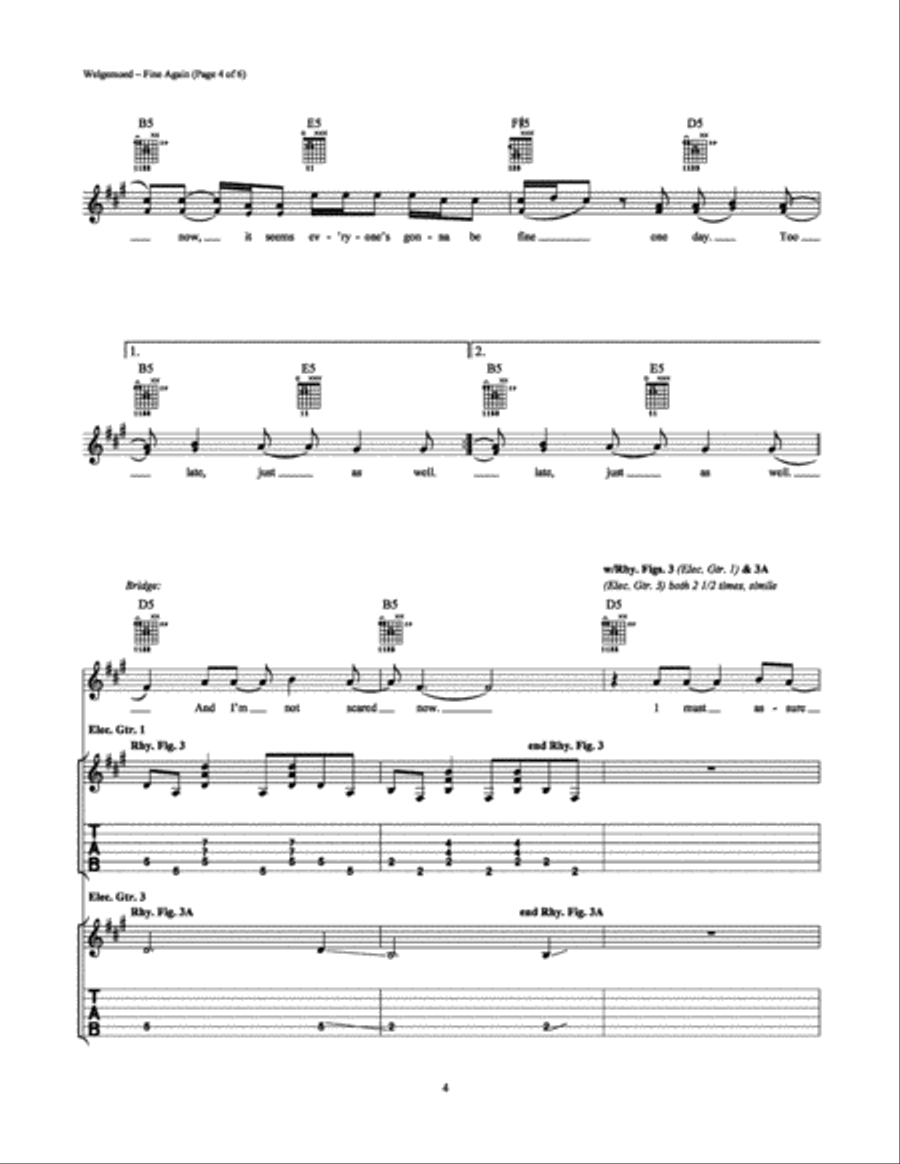 Fine Again Electric Guitar scores gallery preview page 4