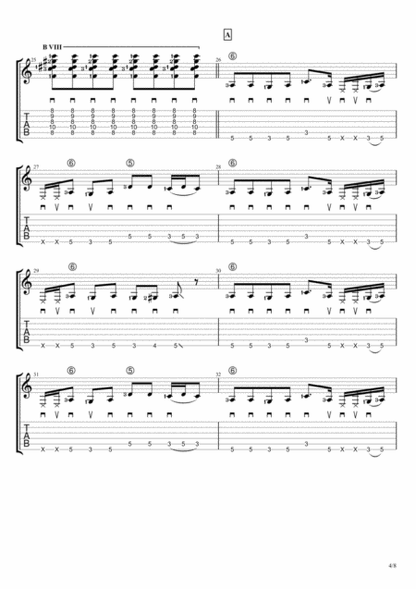 Downtown Funk (Solo Guitar Tablature) image number null