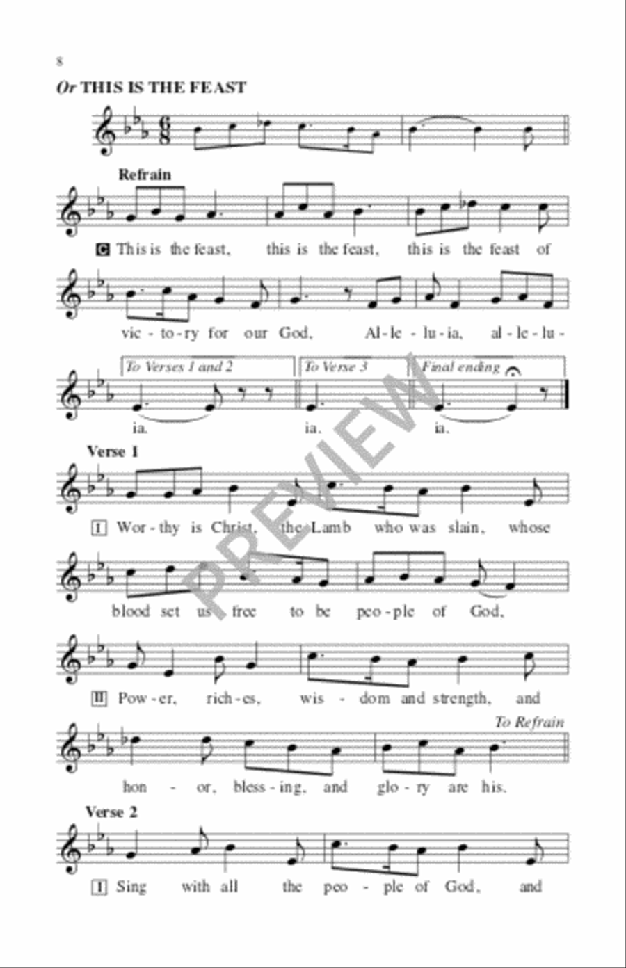 Tree of Life Setting, Holy Communion - Assembly edition Unison Choir scores gallery preview page 9