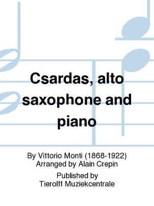 Book cover for Csárdás, Alto Saxophone & Piano