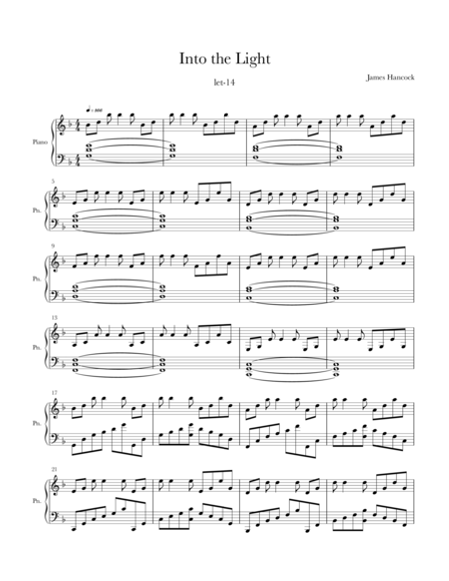 Into the Light Piano Solo scores gallery preview page 1