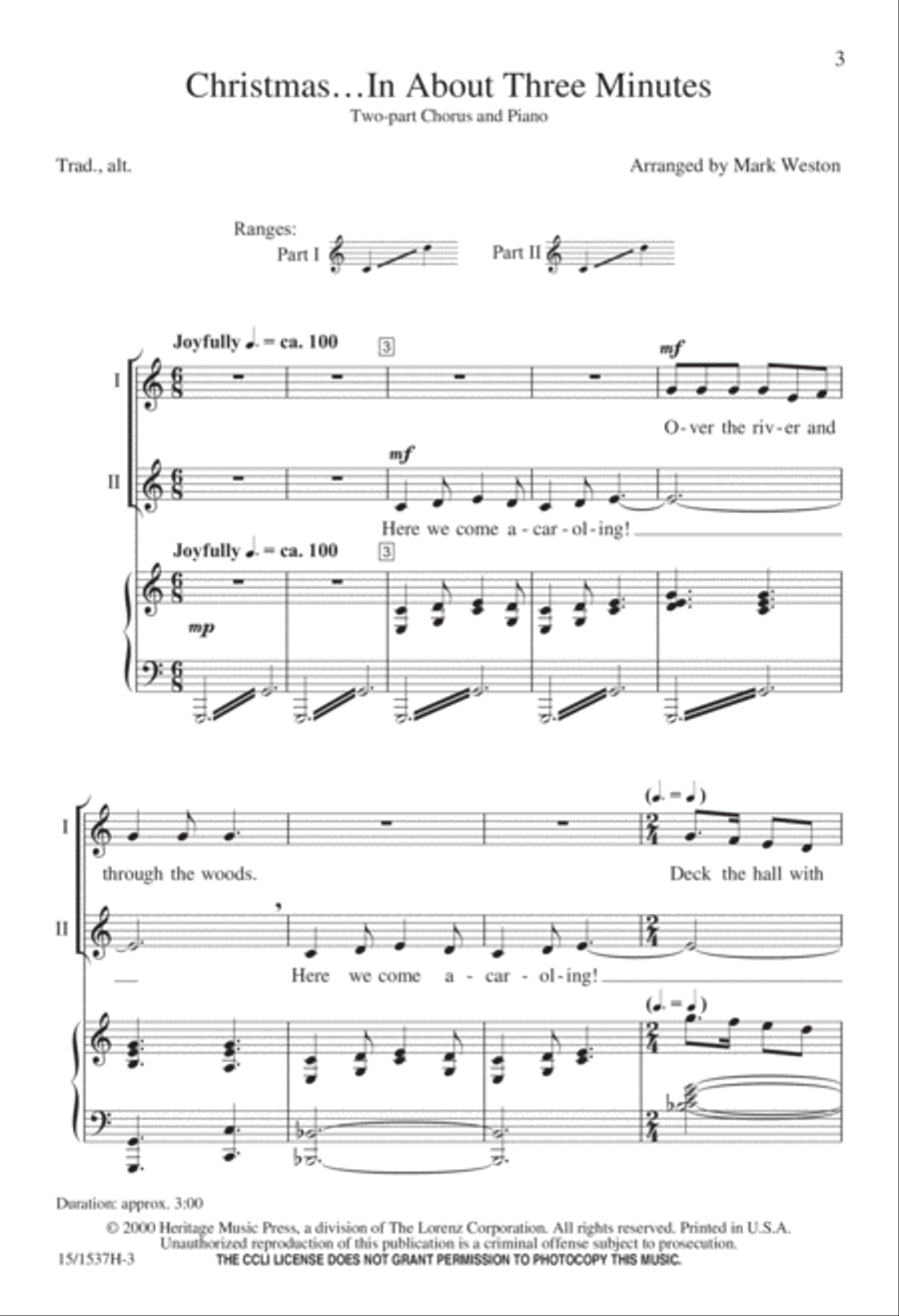 Christmas...In About Three Minutes 2-Part scores gallery preview page 4